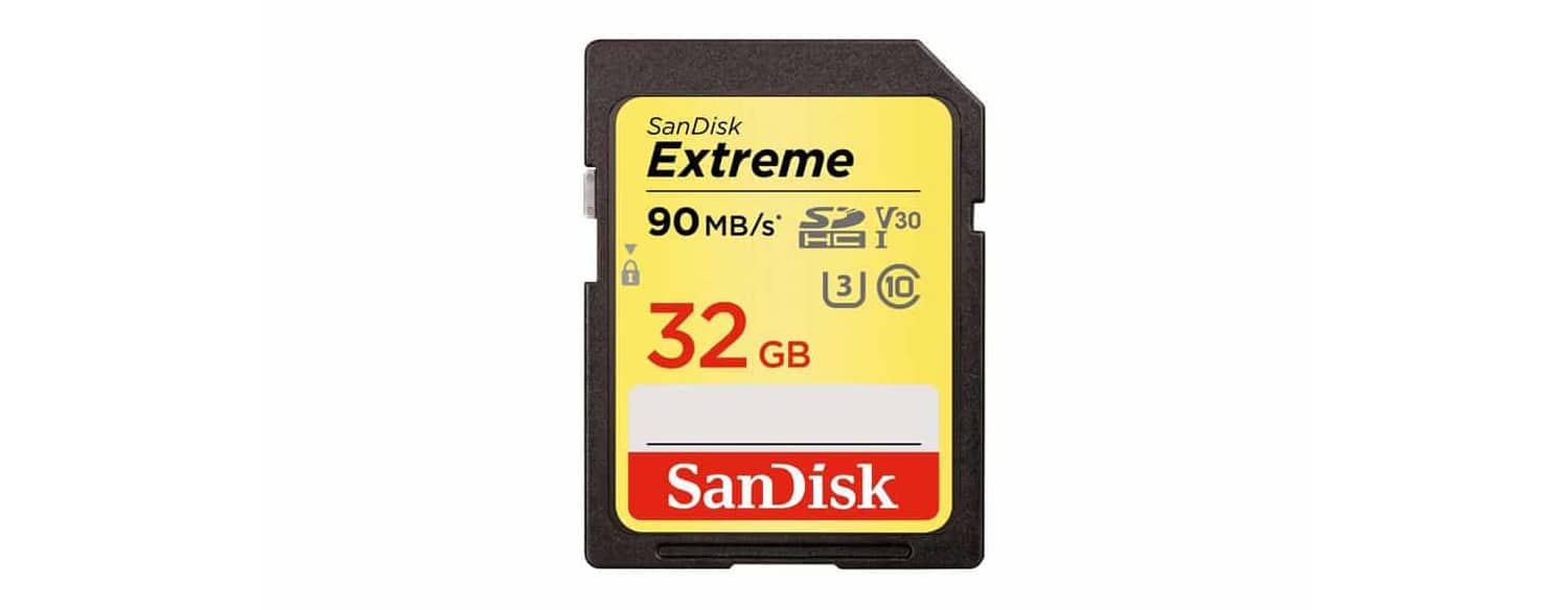 Une carte mémoire Sandisk de 32 Go