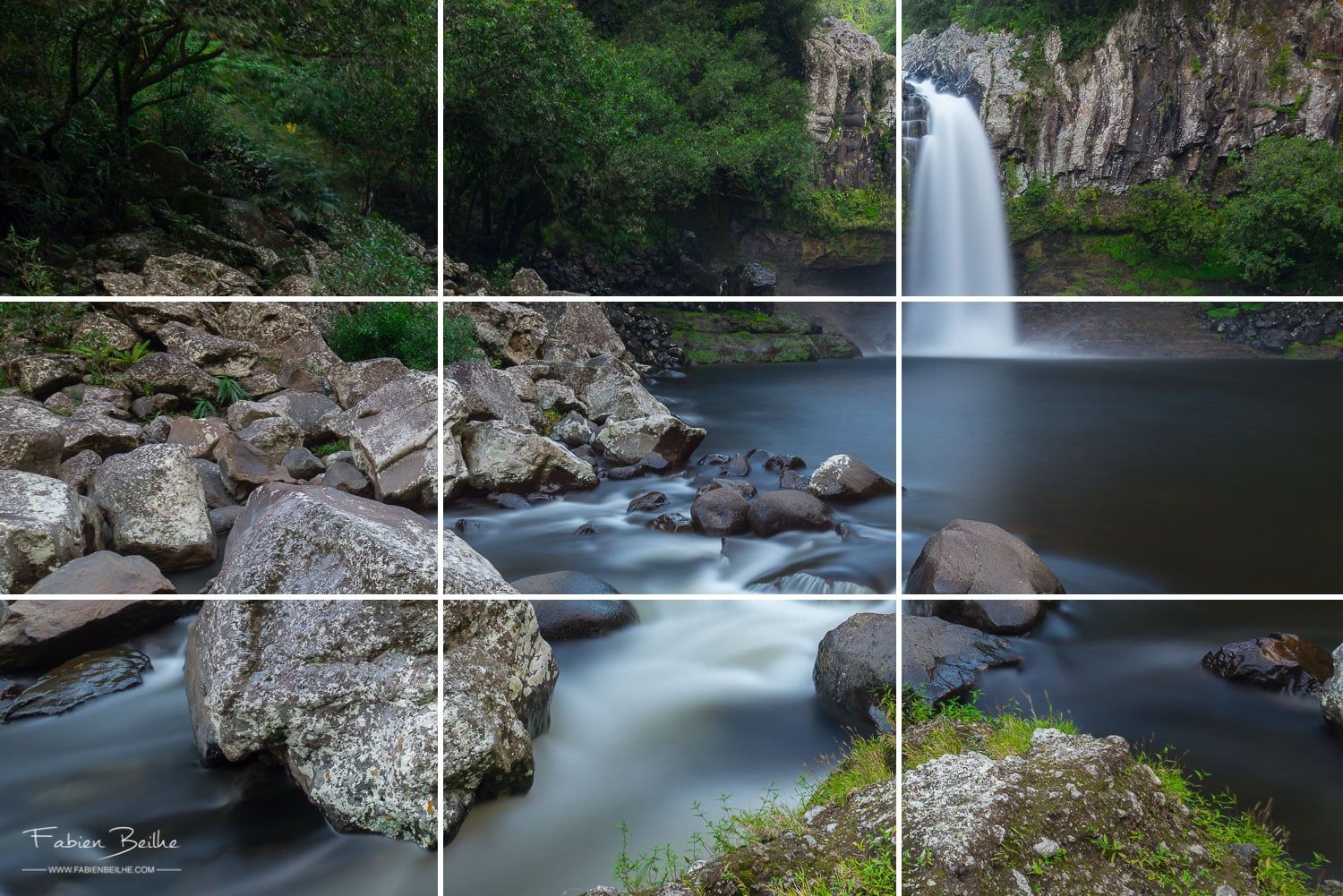 Une photo de cascade avec la règle des tiers