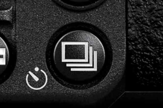 Le bouton pour activer le mode rafale sur un Nikon Z6II