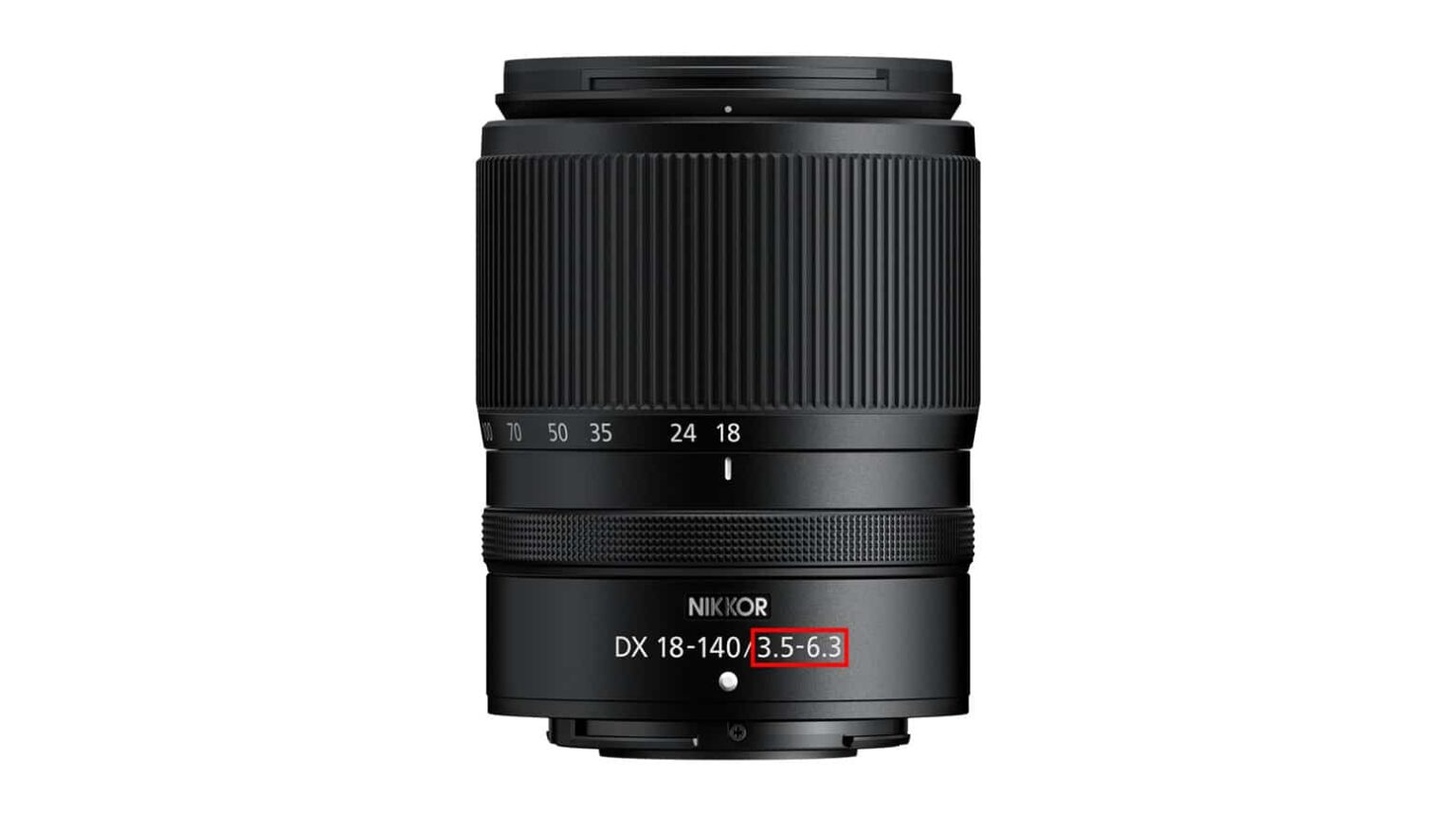 Un objectif avec les indications sur l'ouverture