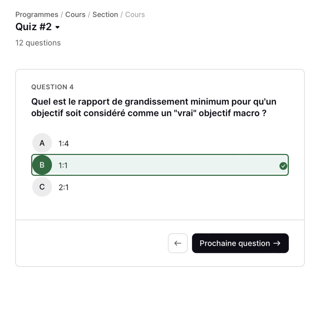 Illustration d'un quiz